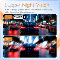 Autosali V5 Caméra embarquée 3 pouces IPS à écran tactile, 3 caméras 3K, GPS, WiFi, G-Sensor, WDR, contrôle par application, carte TF, vision nocturne, moniteur de stationnement