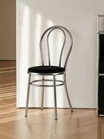 Chaise de salle à manger de style Bauhaus, minimaliste italienne de luxe, revêtement en velours, design en fer forgé du milieu du siècle, pour usage domestique