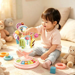 Jouet interactif pour enfants, <span class=keywords><strong>piano</strong></span> musical rotatif, crème glacée et bonbons, jeu éducatif précoce, cadeau - Product Image 5