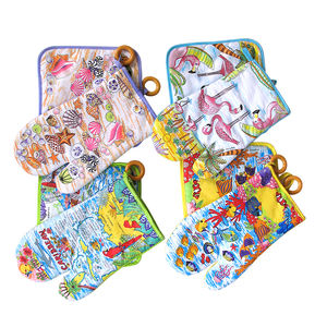 Ensemble de gants de cuisine en coton résistant à la chaleur pour barbecue, avec logo personnalisé, pour four à micro-ondes - Product Image 6