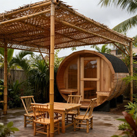 Rumah Sauna Kombinasi Uap Kering dan Uap Basah dari Kayu Hemlock Mewah dengan Sistem Kontrol Cerdas