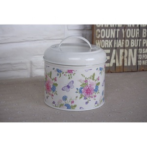 Hộp Đựng Thực Phẩm Cổ Điển Hộp Thiếc Với 3 Lớp Mạ Kẽm Vòng Bánh Container Kim Loại <span class=keywords><strong>Cookie</strong></span> <span class=keywords><strong>Canister</strong></span> - Product Image 3