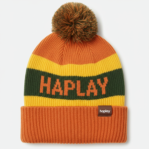 Custom Knitted Jacquard Design <strong>Beanie</strong> Hats with Embroidery Personalized Logo <strong>Pom</strong> <strong>Pom</strong> Winter Bobble Hat - Product Image 6