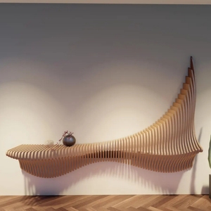 Mensola da Parete in Legno di Alta Qualità, Design Esteticamente Gradevole e Pratico per Area Espositiva di Hotel - Product Image 4