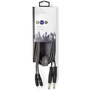 Cable de audio estéreo 2x 6.35mm macho a 2x RCA macho niquelado 3m - Product Image 2