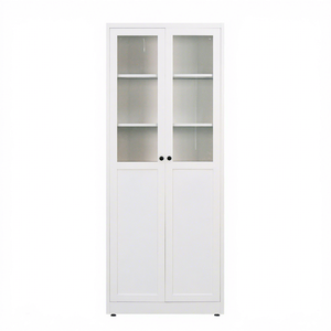 5-Layer Metal Storage <b>Cupboard</b> Cabinet Glass Swing Door <b>Cheap</b> Steel File Cabinet for Office Workshop Bedroom Kitchen Gym Use - Product Image 1