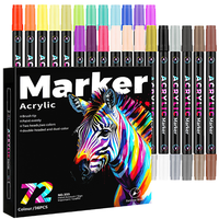 Marqueurs textiles professionnels rechargeables, système d'encre, 12 couleurs, pointe pinceau pour studios de production artistique rentables