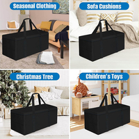 Housse de rangement pour coussins de jardin, résistante à l'eau, sac de rangement pour coussins de terrasse avec fermeture éclair et poignée, organisateur de coussins pour meubles de jardin