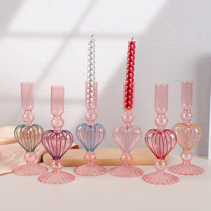 <span class=keywords><strong>Portacandele</strong></span> <span class=keywords><strong>in</strong></span> <span class=keywords><strong>Vetro</strong></span> a Forma di Cuore Stile Nordico di Lusso per Decorazione d'Interni - Product Image 2