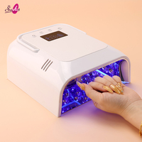 Lampe UV LED professionnelle haute puissance pour ongles avec ventilateur de refroidissement 108W sans fil rechargeable longueurs d'onde 365/405nm portable pour salon et maison