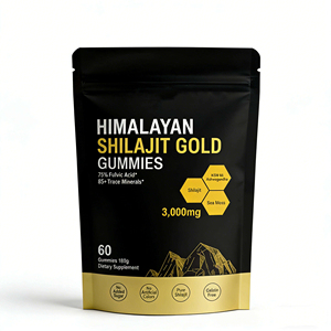 Gomitas de Shilajit del Himalaya Puro, 60 Unidades, con Ashwagandha y Ácido Fúlvico, Suplemento en Gomitas - Product Image 1