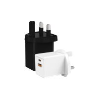 Chargeur GaN 45W PD3.1 avec ports USB-A + Type-C double ports, ignifuge, prise UK, certifié CE pour ordinateur portable et téléphone portable, chargeur iPhone
