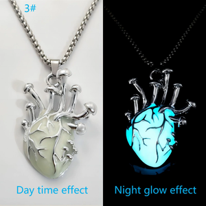 Collana alla Moda a Forma di Cuore Luminosa al Buio per Gioielleria Vendita all'Ingrosso N80964 - Product Image 2