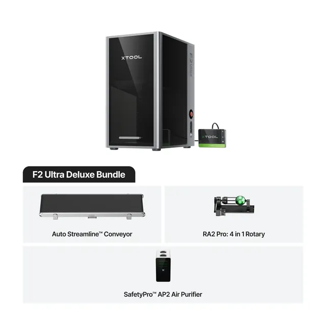 XTool F2 Ultra 60W MOPA & 40W Diode Dual Laser Engraver, Deluxe Bundle