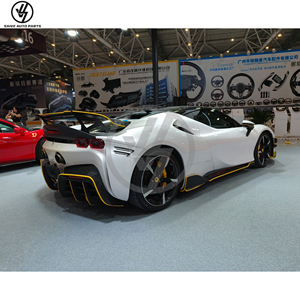 ชุดแต่งคาร์บอนไฟเบอร์แห้งสำหรับ Ferrari SF90 ประกอบด้วยลิ้นหน้า สเกิร์ตข้าง ดิฟฟิวเซอร์ สปอยเลอร์ ฝาครอบเครื่องยนต์ รุ่นอัพเกรด SF90 สไตล์ BF - Product Image 3