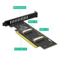 Carte adaptateur TISHRIC 2026 PCIe 5.0 X16 vers double MCIO, carte de répartition PCI-Express X16 vers MCIO SFF-1016 pour carte graphique d'ordinateur portable PC