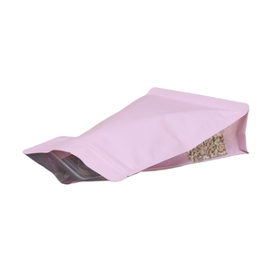 Plastic Ziplock Flat Bottom Bag <strong>Snack</strong> Food <strong>Packaging</strong> Stand up Nuts Pouch Zipper Coffee Bean Bags With Side Transparent Window - Product Image 5
