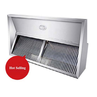 Hotte de cuisine professionnelle en acier inoxydable SS304 avec filtre à déflecteur pour hôtels