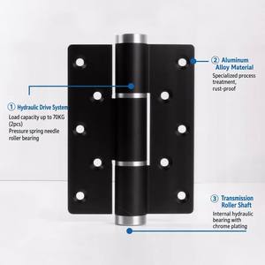 Bisagra de Cierre Suave Hidráulica de Alta Resistencia de 5 Pulgadas, de Aleación de Aluminio de Ingeniería, Negro Mate, con Amortiguador Silencioso, para Puerta de Hotel - Product Image 3