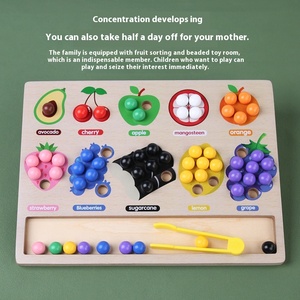 Montessori Wooden Fun Fruit Classification Matching <b>Beads</b> <b>Set</b> Other Educational Toys Baby's Color Cognitive Hand Action Games - Product Image 3