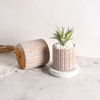 Pot de fleurs cylindrique en béton pour la décoration de balcon, pot de jardin en ciment OEM/ODM