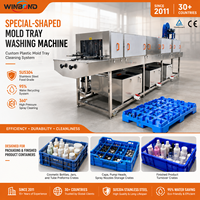 Machine de lavage de palettes de transport de viande entièrement automatique, équipement de nettoyage de caisses et de plateaux en acier inoxydable de qualité alimentaire