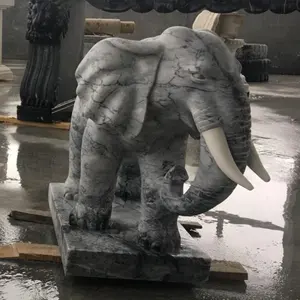 印度艺术镶嵌设计大型大理石巨型大象雕像