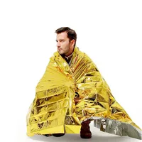 Couverture d'urgence en Mylar PE aluminisé, directement de l'usine, pour la survie en plein air, le camping et les trousses de premiers secours ou d'urgence
