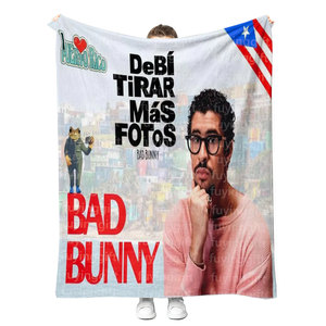 Couverture en peluche personnalisée nouvellement conçue, album Bad Rabbit Debi Tirar Mas Fotos, marchandises DTMF, je devrais avoir pris plus de <span class=keywords><strong>photos</strong></span> - Product Image 2