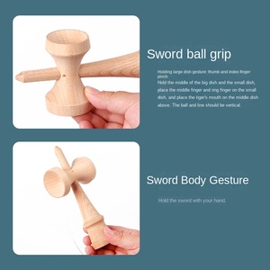 Venta al por mayor tradicional Kendama habilidad bola roer tía <span class=keywords><strong>espada</strong></span> de madera rompecabezas bambú Jade regalo transfronterizo hecho de madera natural - Product Image 3