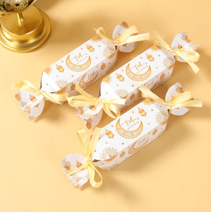 DAMAI Eid Mubarak Paper Moon Candy Boxes Black <b>Gold</b> White <b>Gold</b> Watercolor <b>Lantern</b> Gift Boxes for Party Cookie Snack Packaging - Product Image 5