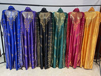 Abaya Lisami extra large en tissu métallisé, nouvelle mode musulmane, robe décontractée en polyester doux à taille unique avec estampage à chaud, vêtements africains