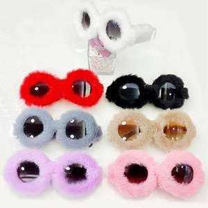 Nuevas Gafas de Sol Redondas de Felpa, Hechas a Mano, con Peluche Suave, para Fiesta, Tamaño Grande, para Mujer - Product Image 3