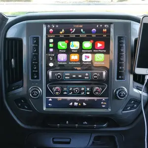 Top Qualcomm Android 11 8 + 128GB de Navegação GPS Do Carro Para GMC SIERRA Silverado CHEYENNE 2015-2019 Headunit Multimedia Tesla Radio