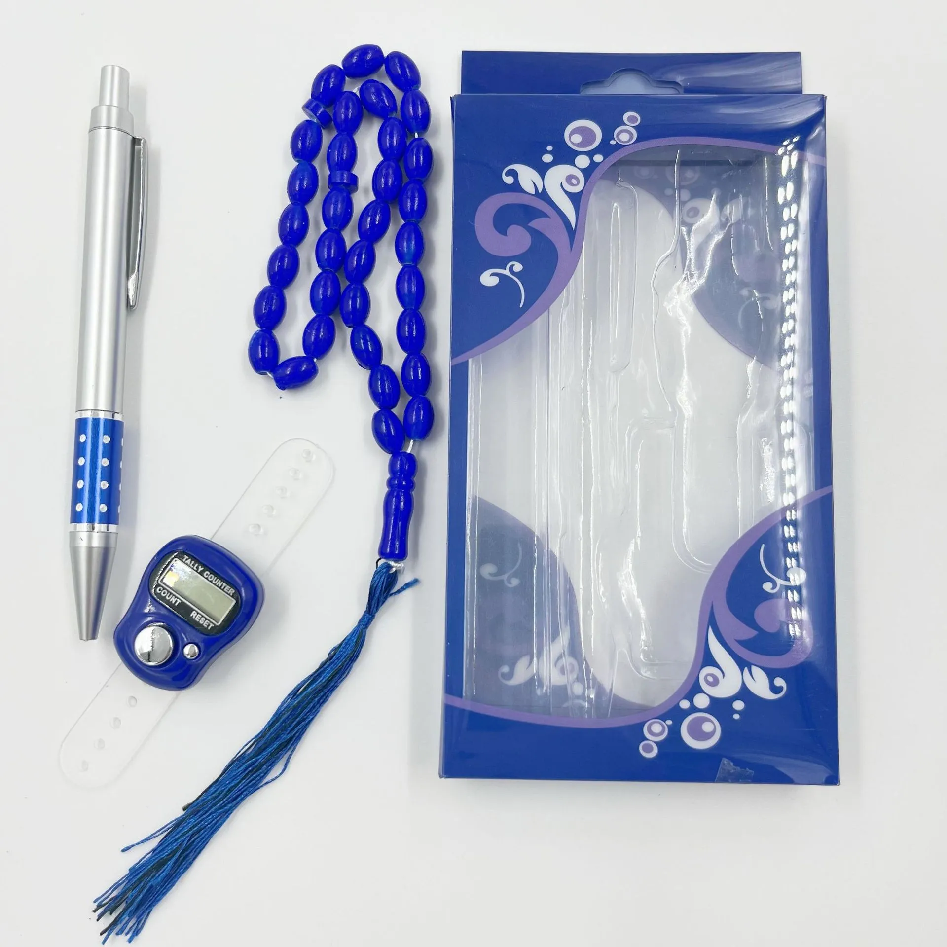 Tasbih chapelet perles de prière 33 stylo doigt compteur boussole ensemble gros bijoux accessoires pour Ramadan tasbih coffret cadeau