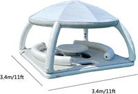 Île flottante gonflable populaire, plateforme flottante, bar, quai flottant gonflable, jeu aquatique, pub flottant avec tente pour adultes