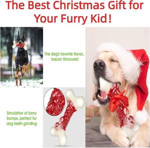 2025 nuevo diseño duradero indestructible hueso de perro juguetes para la dentición Limpieza de dientes de perro sabor a tocino ecológico nailon sostenible - Product Image 2