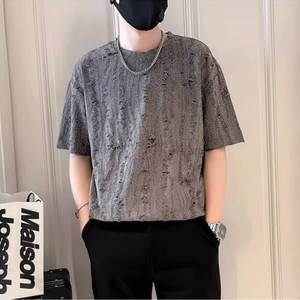 <span class=keywords><strong>Camiseta</strong></span> de Verano Moderna para Hombre, Personalizada, de Manga Corta, 100% Algodón, Tejida, Informal, con Estampado, Agujeros, Pedrería, Transpirable, Corte Holgado - Product Image 5