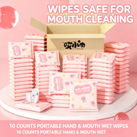 Vente en gros de lingettes pour bébés personnalisées, 10 pièces, EDI, eau pure, pH 5,5, équilibrées, en tissu non tissé, pour le nettoyage quotidien des nouveau-nés