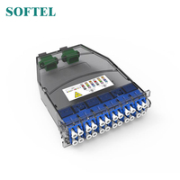 1U 19 ''Rack Mount Fiber Optic MPO Kaset dengan Fusion Splicing Tray