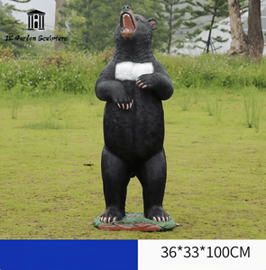 Estatua de Oso Negro de Fibra de Vidrio Personalizada para Parques de Atracciones, Zoológicos y Exteriores, Producto para el Hogar - Product Image 3
