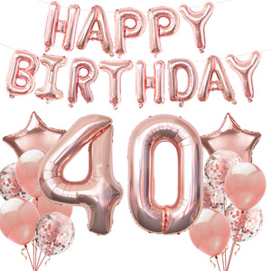 40th วันเกิด Happy Birthday 40แขวนตกแต่ง Swirl 40ปี Party Supplies - Product Image 3
