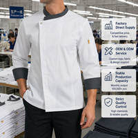 Veste de chef professionnelle personnalisée à manches longues, respirante, vêtements de travail de cuisine, logo, uniforme de restaurant, veste pour uniformes de chef exécutif