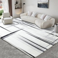Modern Black and White Geometry Line Art Home Decor Easy Clean Rug Soft Non-Shedding Floor Carpet