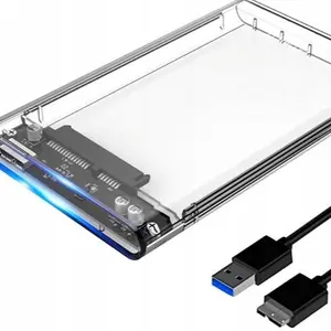 USB3.0 to SATA3.0 External Hard Drive Case Enclosure with Cable for 2.5inches HDD and SSD SATA Interface Gard Clear