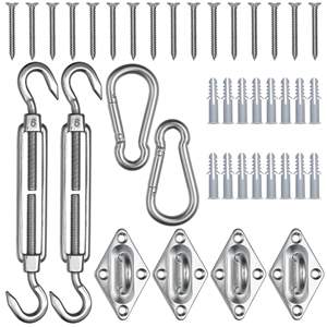 Kit de fixation pour voile d'ombrage Db, rectangulaire 6 pouces, en polyester enduit de PVC, pour jardin et patio - Product Image 1