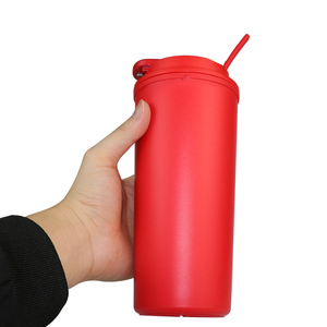 Jarra de Café de Plástico para Oficina, Vasos de Plástico Esmerilado Impresos con Tapa y Pajita, Botella de Agua de Plástico con Boquilla - Product Image 1