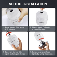 Filtre de douche en alliage d'aluminium OEM à charbon actif pour la purification de l'eau domestique, déchloration, écologique, 20 étapes