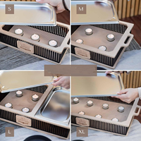 Plateau chauffant en bois BBQ exquis Plateau Charcuterie Plaque chauffante Griller pour camping Chauffe-viande et gril Blocs à découper
