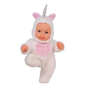 Reborn Baby Doll Full Vinyl Body 9 pollici piccola bambola di plastica con tuta animale per regalo di natale